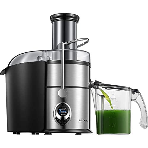 Juicer Machines, Aicook 800W Juice and Vegetable Extractor 5-Speed Touch Screen, 3.1'' Big Mouth Centrifugal Juicer, Easy to Clean, Quiet Motor, Non-Slip Feet, BPA-Free