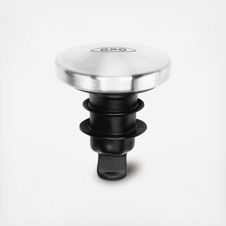 OXO Good Grips Silver/Black Silicone/Stainless Steel Oil Stopper