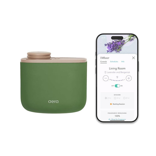 AERA Mini Waterless Plug-in Essential Oil Diffuser for Rooms 100–400 sq ft, – Smart Scent Machine with App & Alexa Control, Hypoallergenic Home Fragrance (Capsules Sold Separately) – Forrest Green