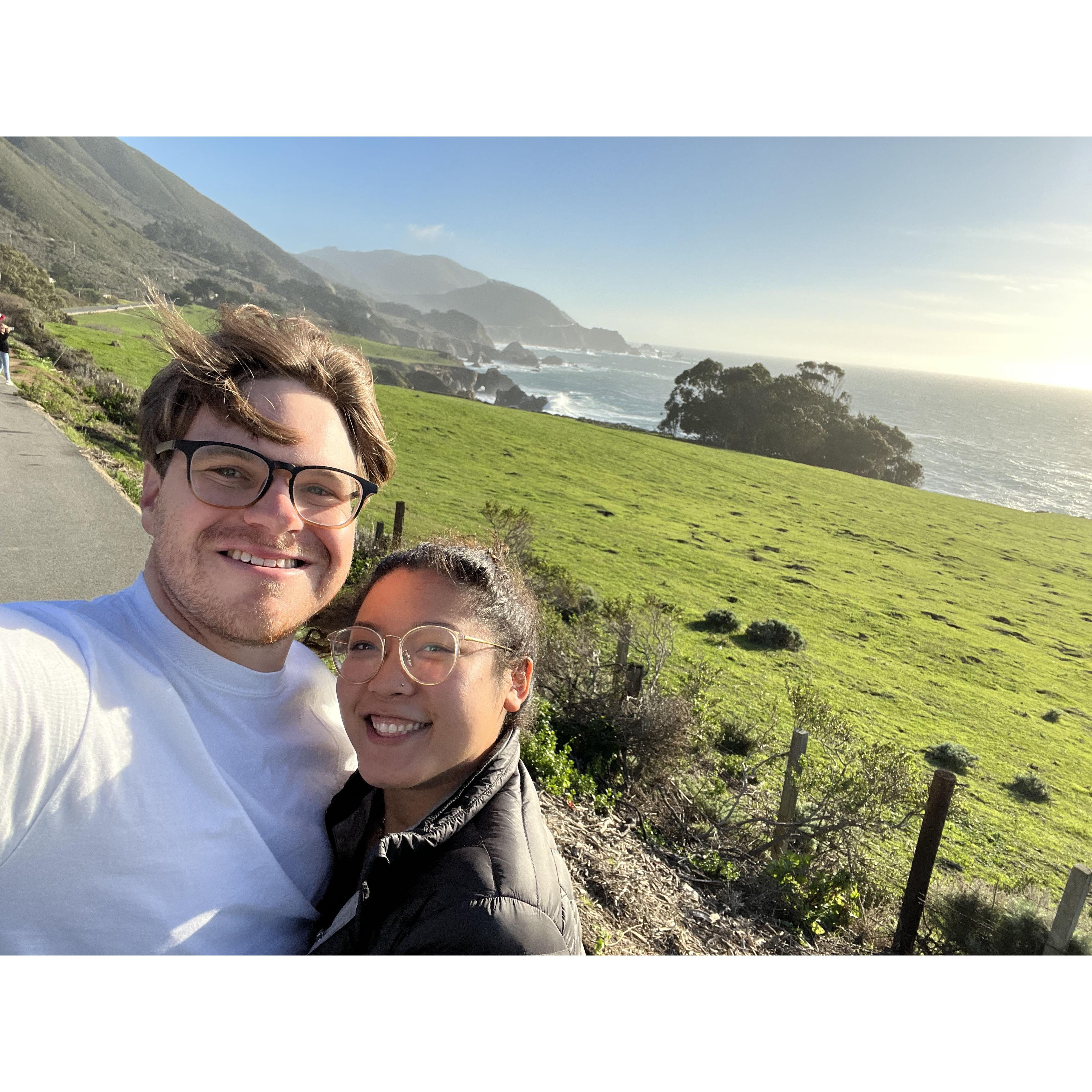 Ariana and Daniel spending New Years Day 2023 visiting Big Sur, CA.