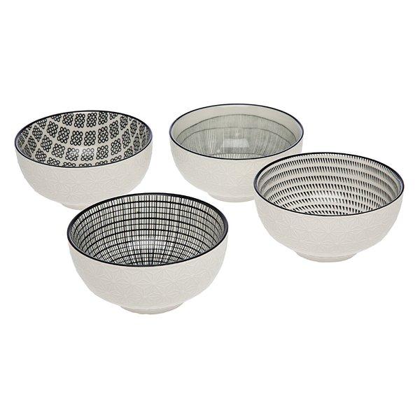 4 Piece Embossed Berry Pasta Bowl Set
