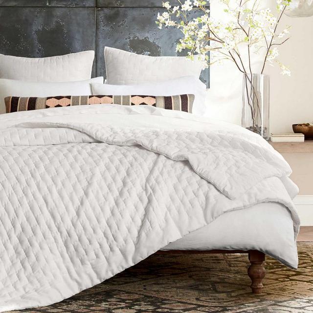 Bliss Cotton Linen Blend Quilt, King/Cal King, White