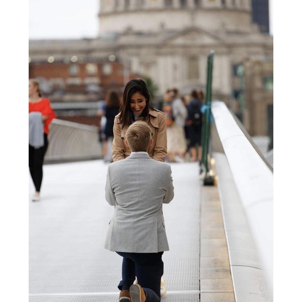 Filip proposed to me in June 2019 on Millennium Bridge! We were the happiest people in London that day...