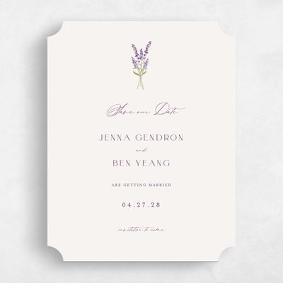 Beige Ticket Wedding Save the Date - Marat Portrait
