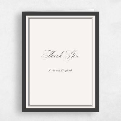 Light Oatmeal, Beige Wedding Thank You - Topaz Portrait