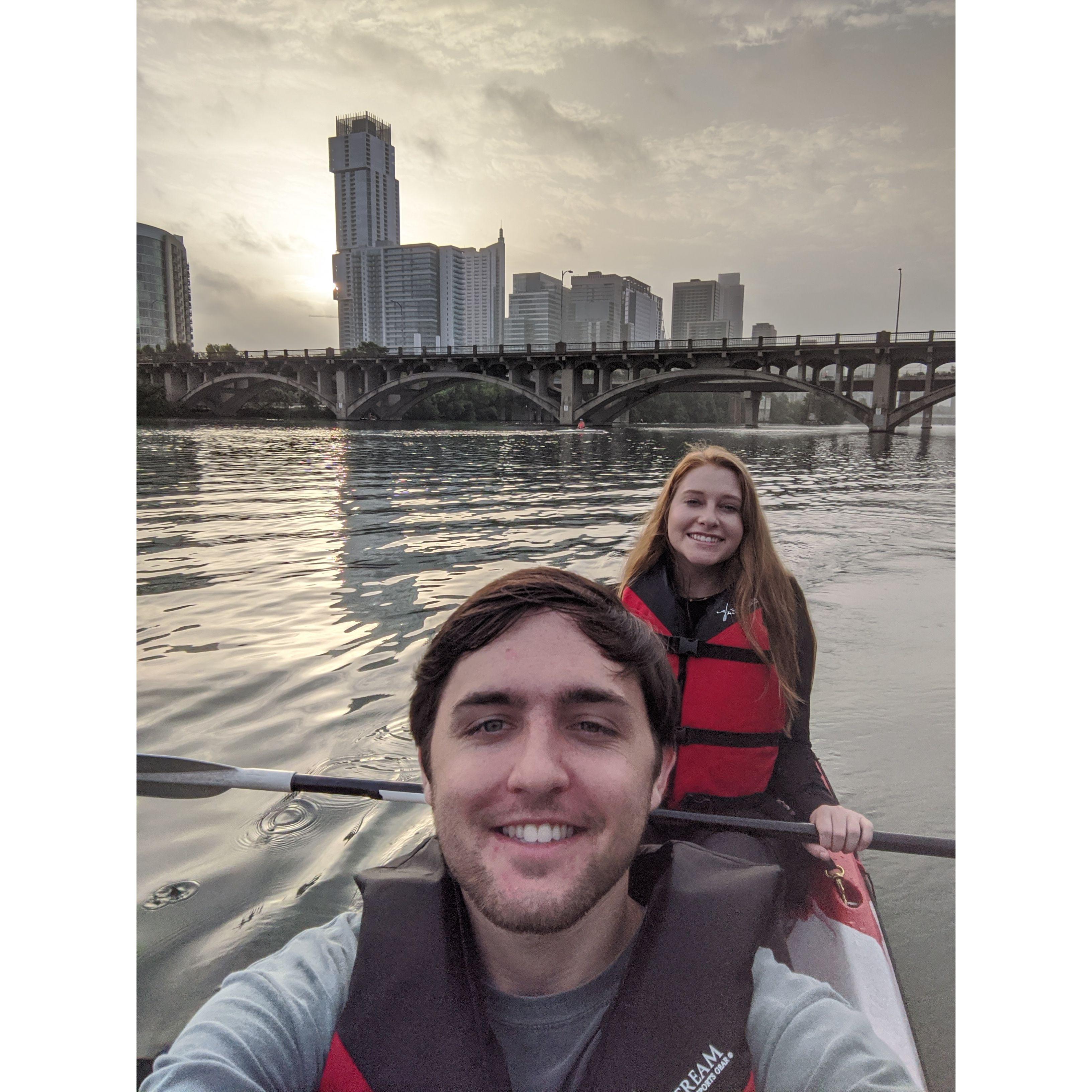 kayaking in austin together in 2020