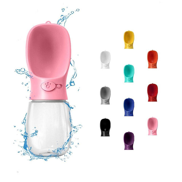 WePet Portable Dog Water Bottle, 12 OZ, Leak Proof Puppy Water Dispenser with Drinking Feeder for Pets Outdoor Walking, Hiking, Travel, Food Grade Plastic