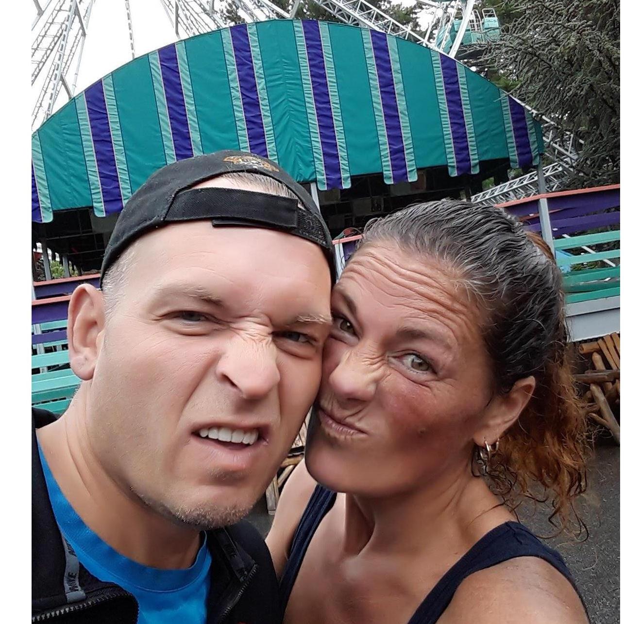 Canobie Lake ... yucky faces in the pouring rain ....