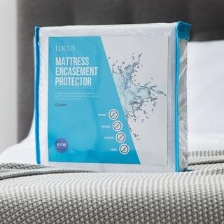 LUCID Comfort Collection Bed Bug and Waterproof Mattress Encasement Protector - White - King