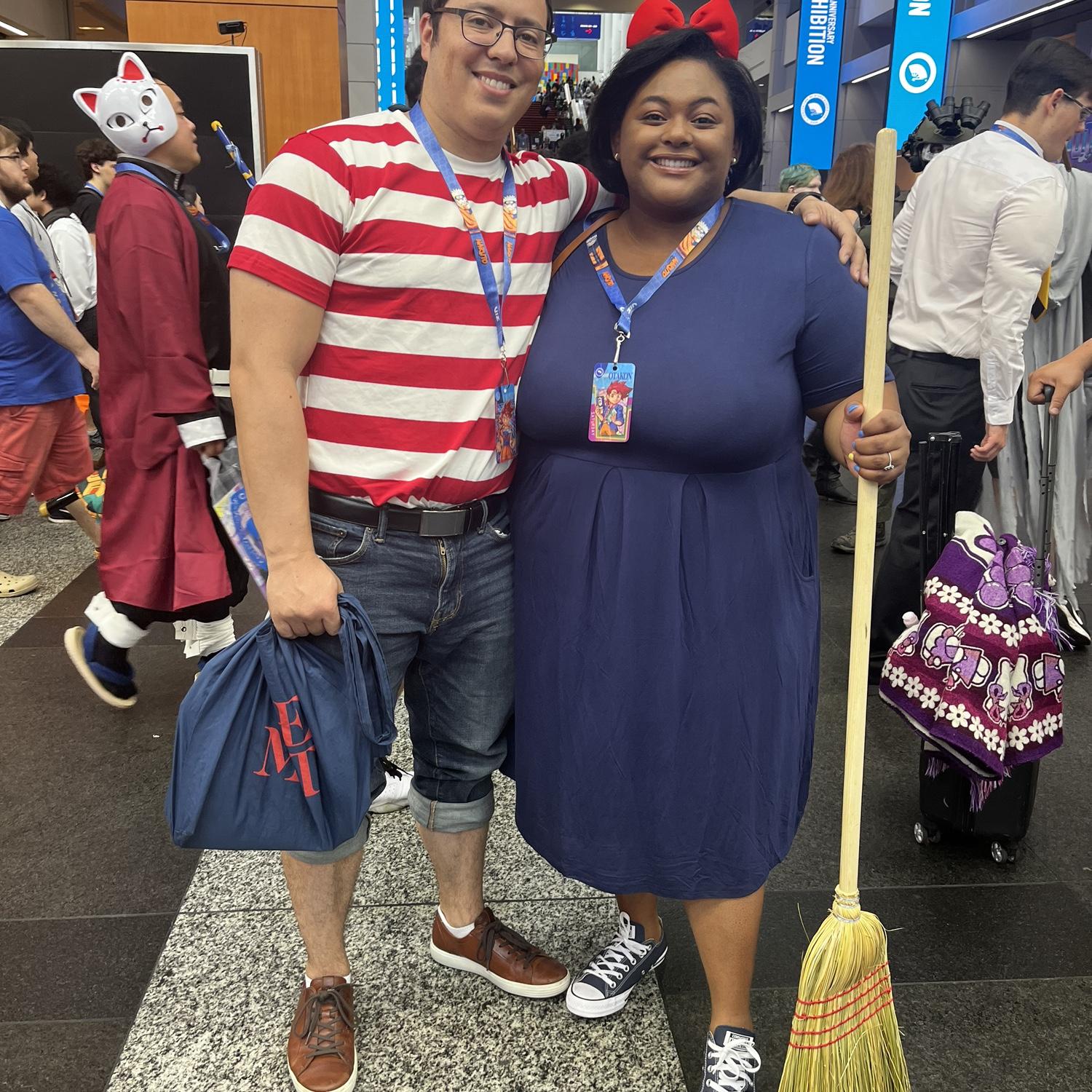 We attended an anime convention in DC called "Katsucon." We dressed up as characters from Studio Ghibli's "Kiki's Delivery Service."