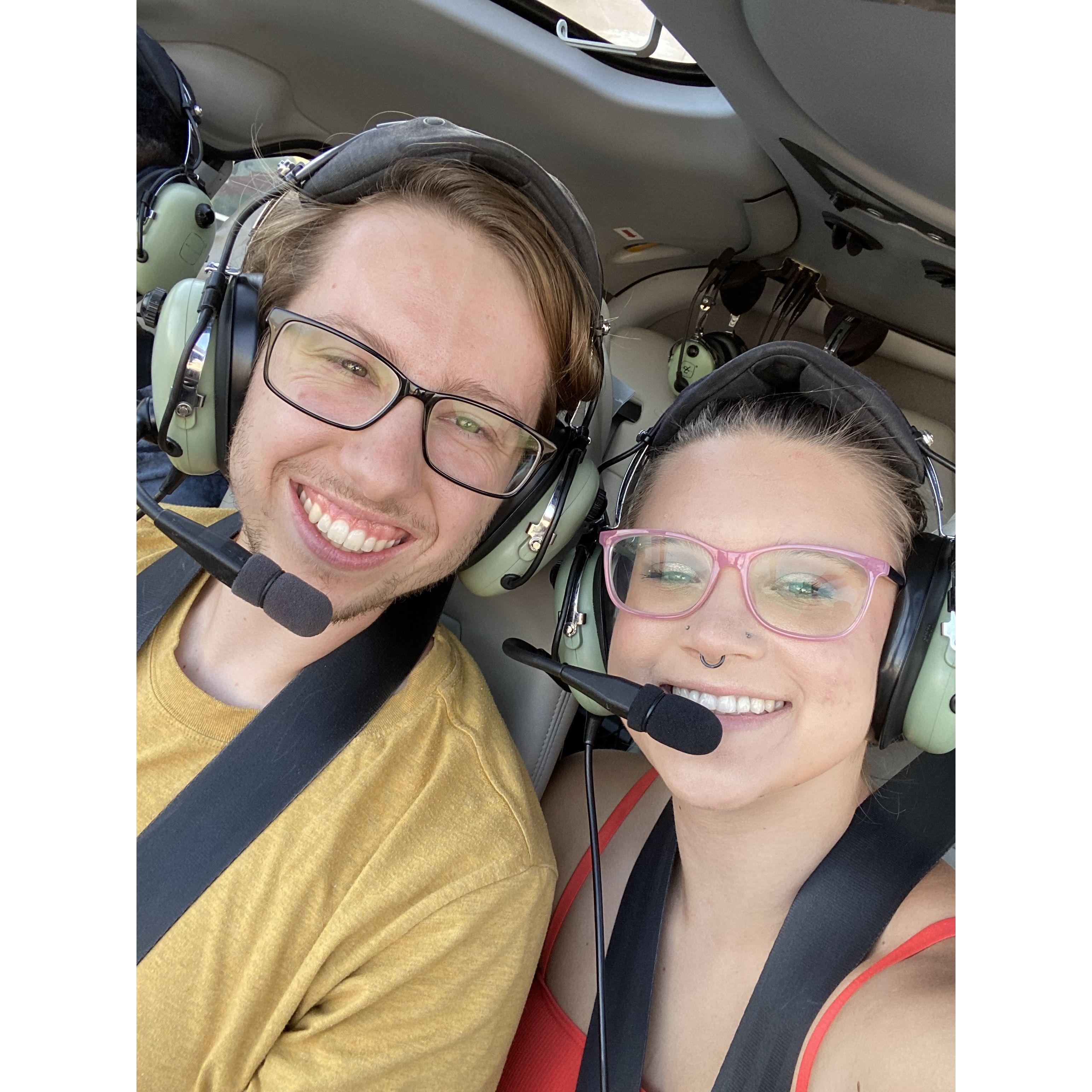 We went to Vegas for a friend's birthday and got to ride in a helicopter over the strip!