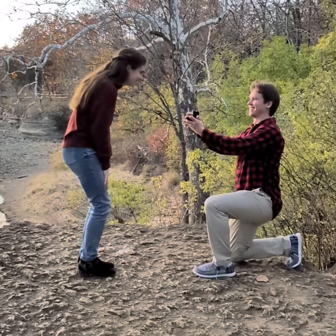 Blake asking Amy "the most important question of our lives"