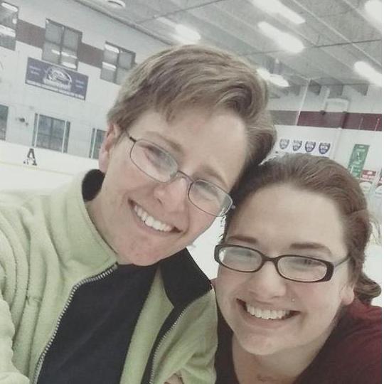 Our ice skating adventure. We had been together less than a week when this was taken.