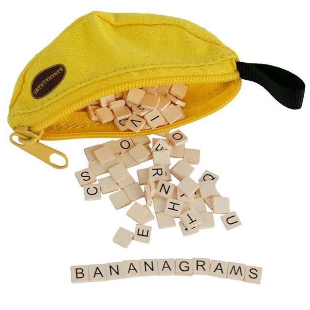 Worlds Smallest Bananagrams - Family Word Game - Includes: 1 Banana Pouch, 144 Tiles. Recommended for Ages 8 and up