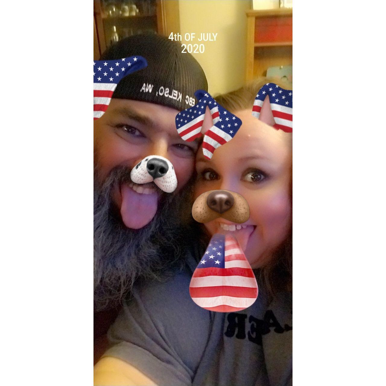 Another from our first 4th of July. At home eating ice cream and watching Jaws.
