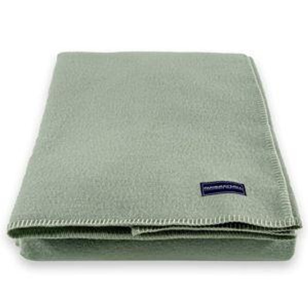 Faribault Mill Pure & Simple Wool Blanket - Seaglass Green, Queen
