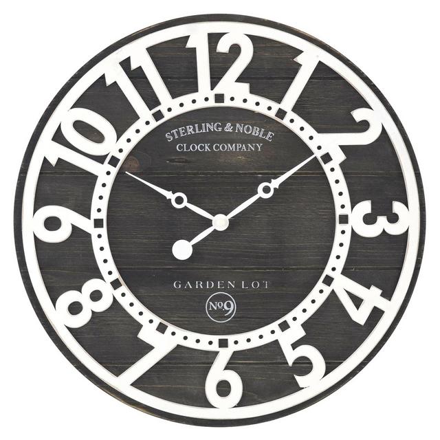 Sterling & Noble™ Farmhouse Collection Rustic 15.5-Inch Wall Clock in Black/White