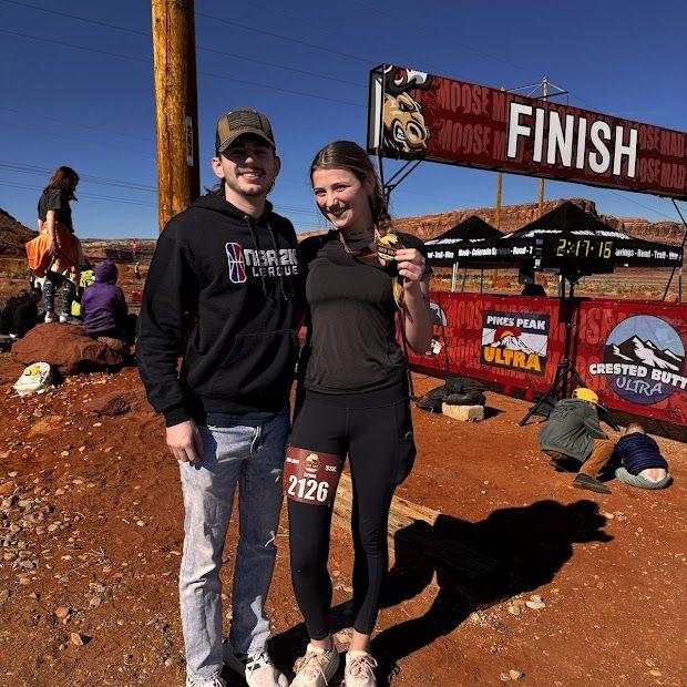 Taken at the finish line of Cienna's 10mi race in Moab