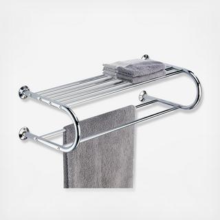 Rounded Shelf with Towel Rack