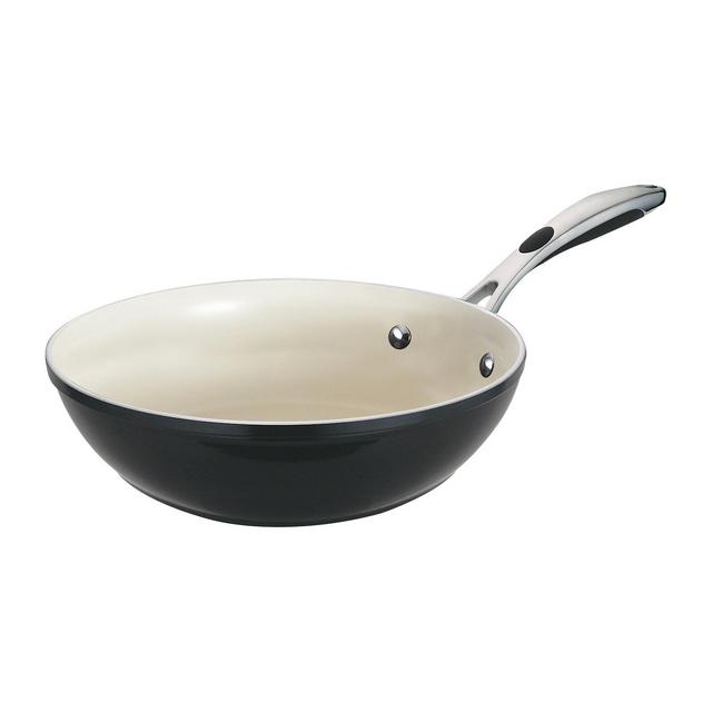 Tramontina Gourmet Ceramica Deluxe 11" Stir Fry Wok - Black
