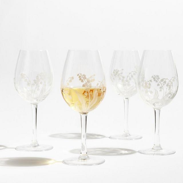 Monique Lhuillier Lily of the Valley Wine Glasses, Set of 4