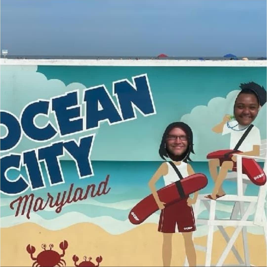 Trip to Ocean City Maryland. Jordeins first experience as a tomato.