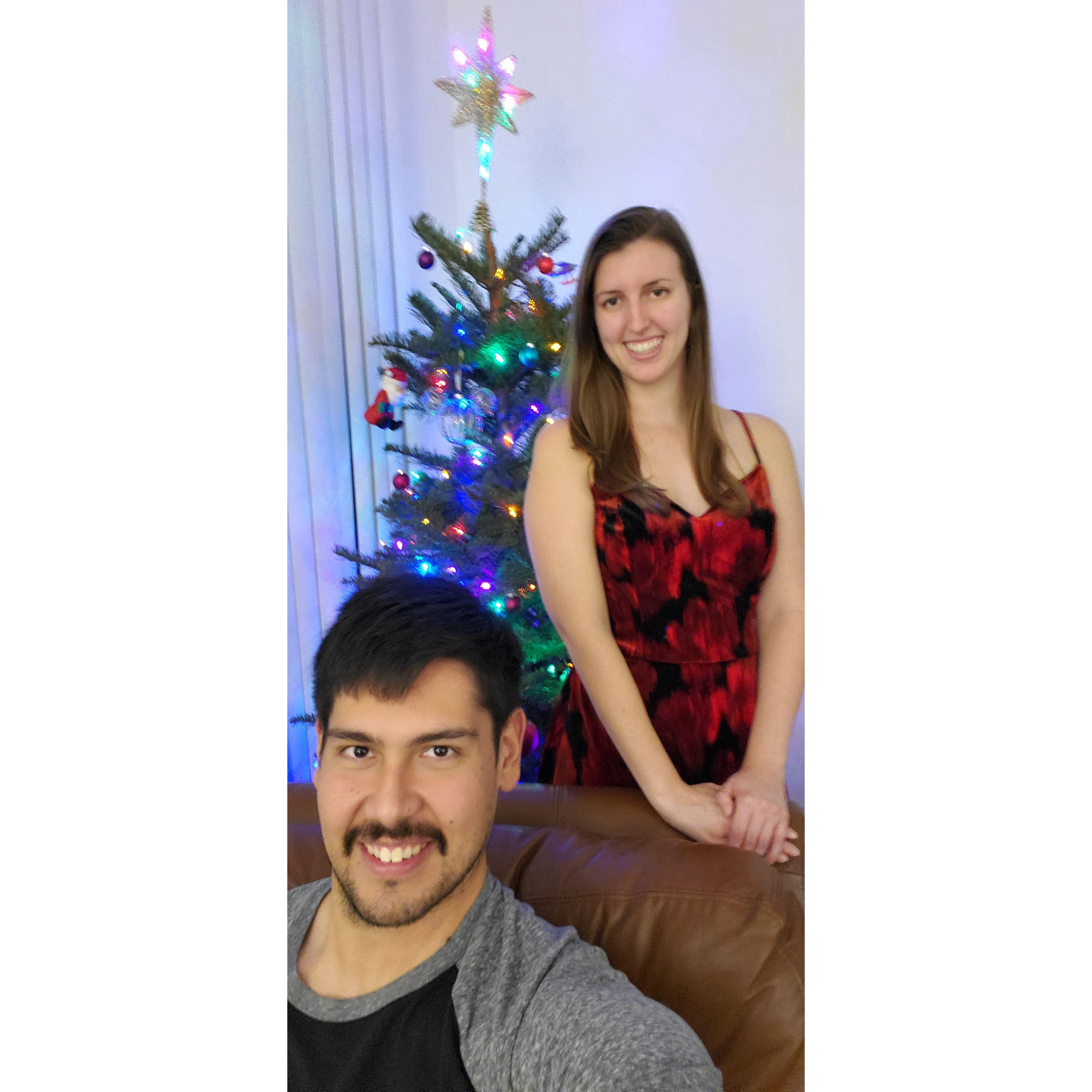 Trying to take Christmas pictures together