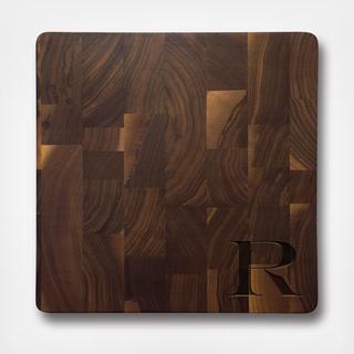 Square Walnut Monogram Butcher Block