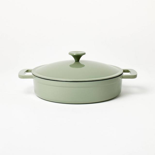 3.5qt Enamel Braiser Sage Green - Figmint™