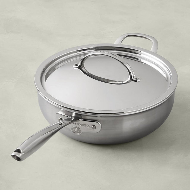 Williams Sonoma Signature Thermo-Clad™ Brushed Stainless-Steel Essential Pan, 5-Qt.