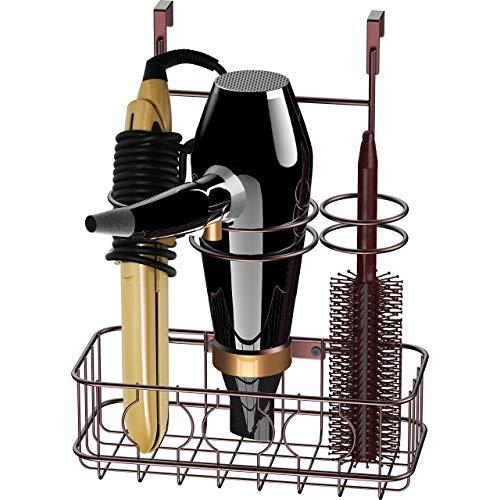 Simple Houseware Cabinet Door/Wall Mount Hair Dryer & Styling Tools Organizer Storage, Bronze