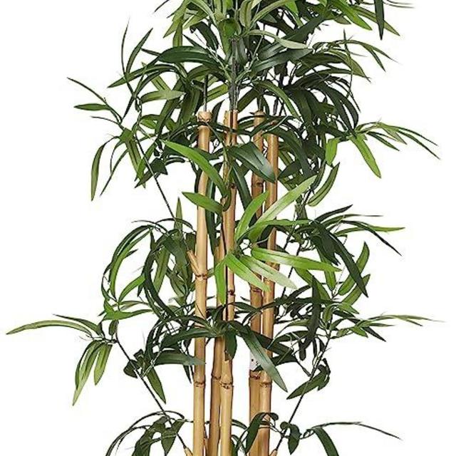 Amazon Basics Artificial Fake Bamboo Plant with Plastic Planter Pot, 39-Inch