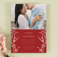 Sakura Photo | Dark Red | Zola Wedding Invitations