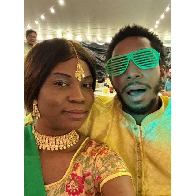Partying at Nikhil's wedding