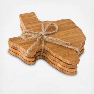 Texas Bamboo Coaster, Set of 4