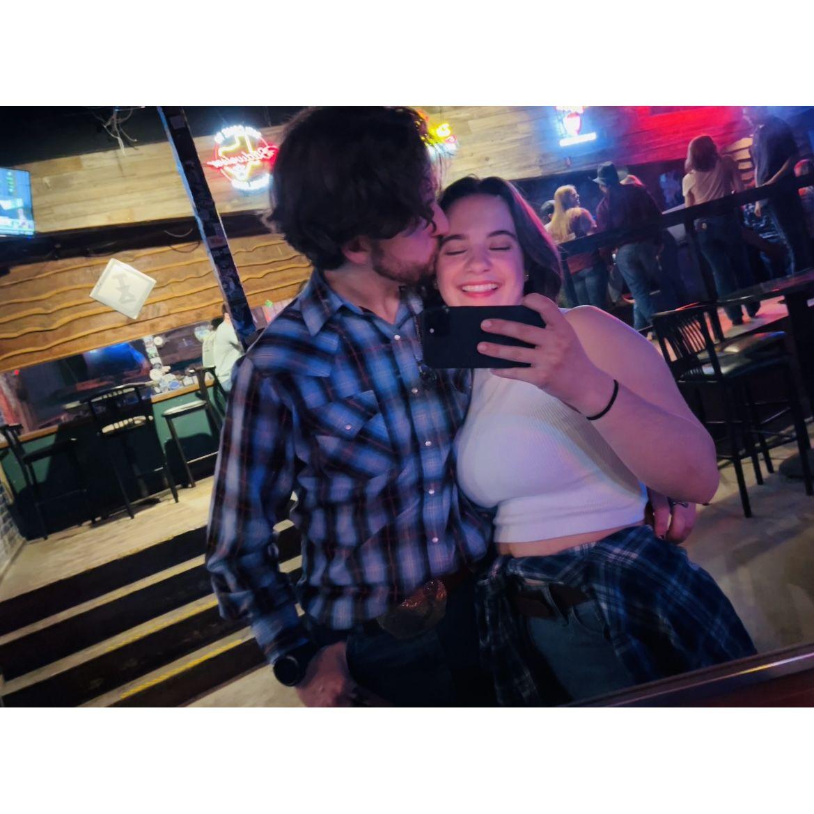 Dancing at Hurricane Harry's, the country dancing bar where we met!
