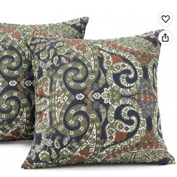 (color: KALEIDOSCOPE) Outdoor/Indoor Throw Pillows, Pack of 2 Waterproof Decorative Throw Pillows with Inserts, 18”x18” Square Pillows for Bed, Couch, Sofa and Patio Furniture
