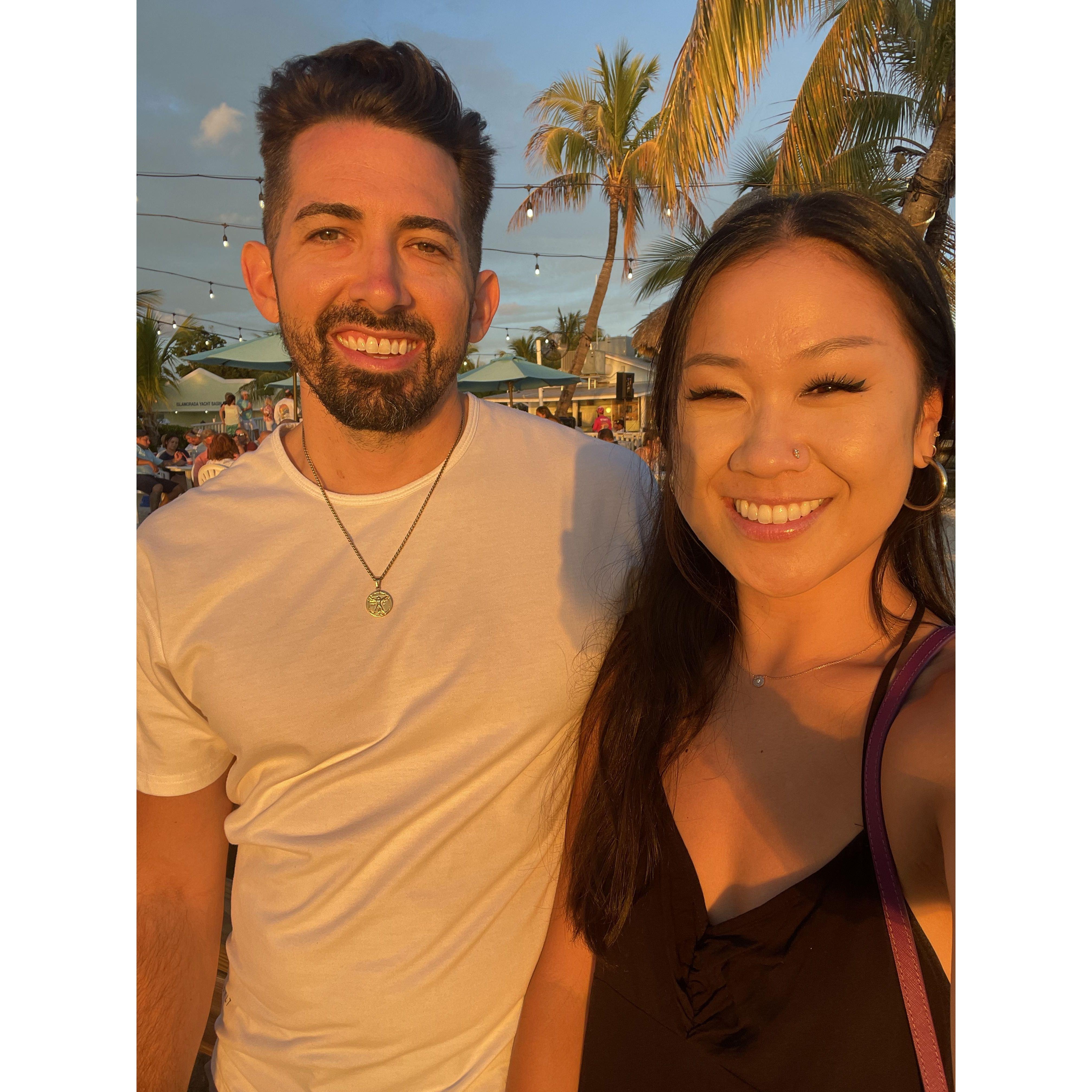 Aug. 2022: Celebrating their first year of love in The Florida Keys, where they went parasailing for the first time! (Guess whose idea it was) :))