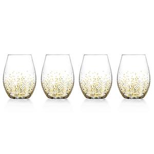 Fitz and Floyd Luster Stemless Glasses (Set of 4), Gold