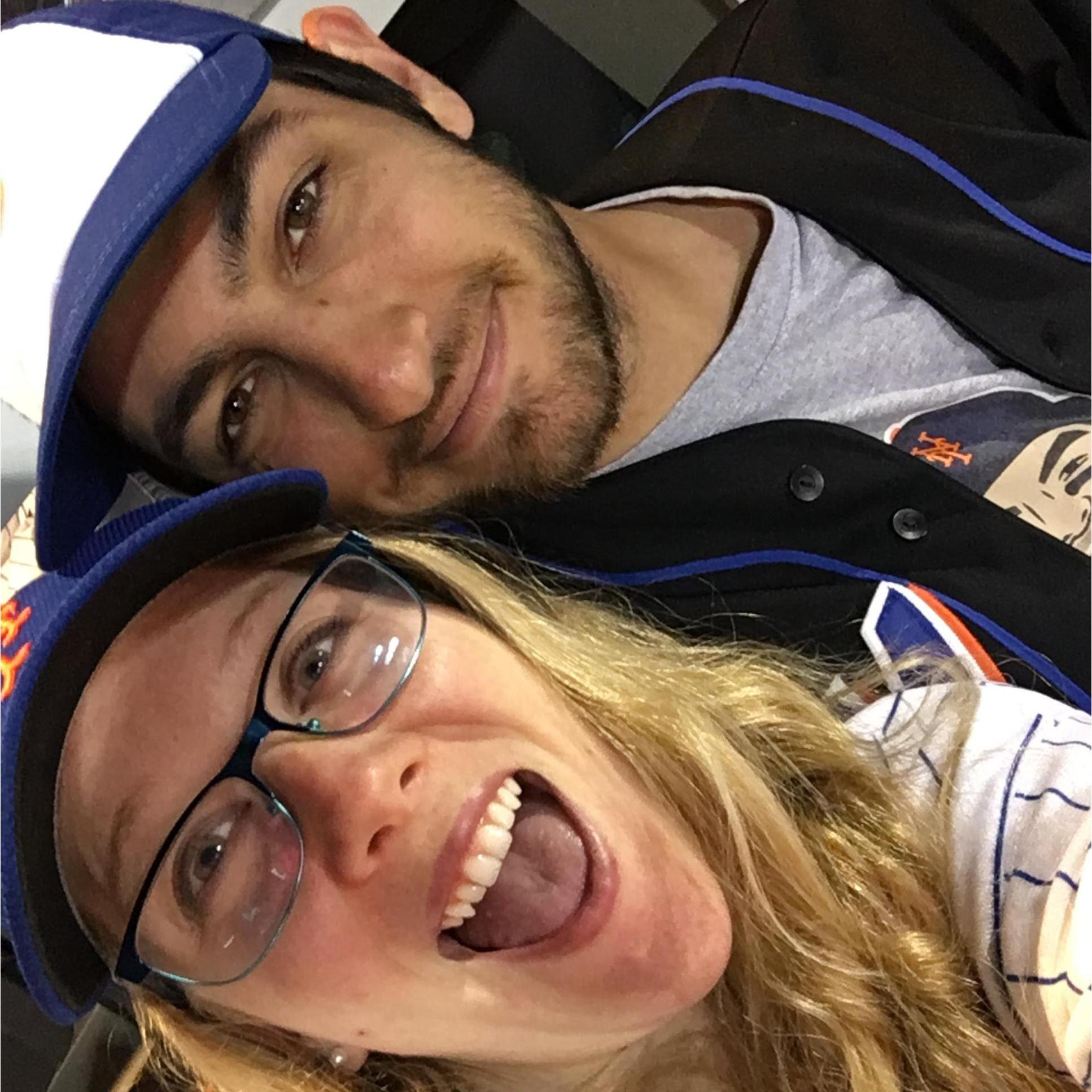 Rooting for the Mets at... PetCo Park! That's right, Rebecca has been successfully converted to a Mets fan! Before you feel sorry for her, remember the alternative was the Padres.