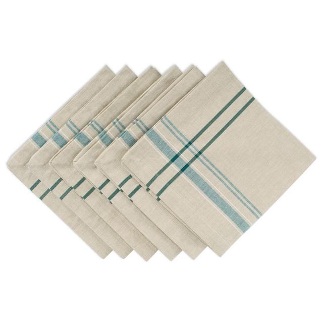 Design Imports French Stripe Napkins in Teal (Set of 6)