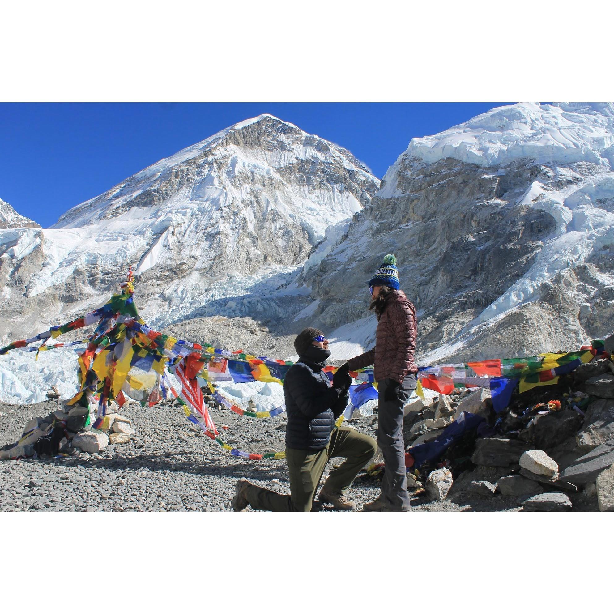 Our sherpa captured the whole proposal (he was in on the surprise)