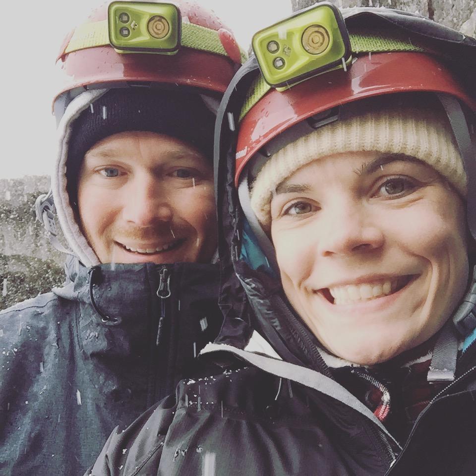Exploring a lava cave in Iceland.