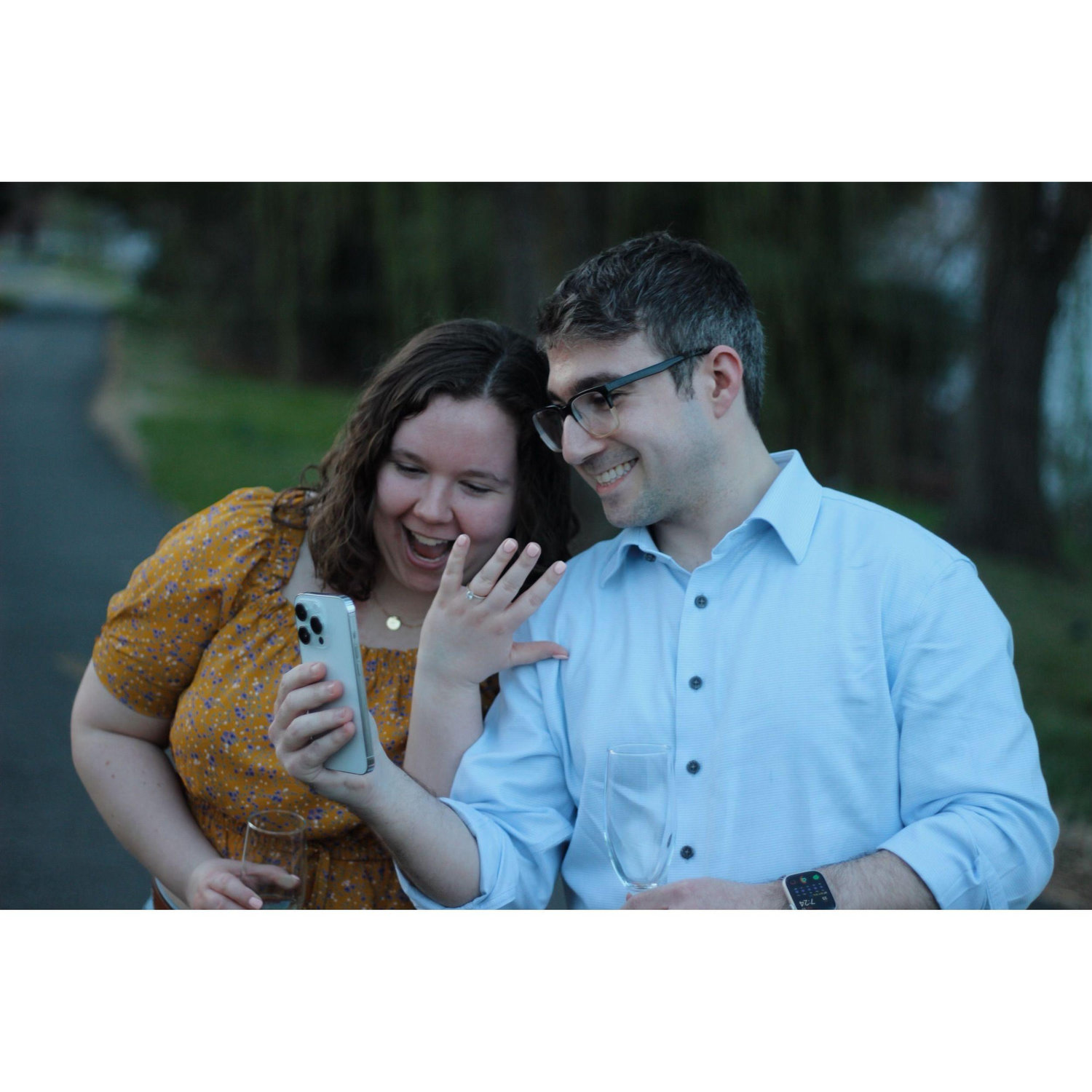 The day we got engaged at Ladybird Johnson Park!