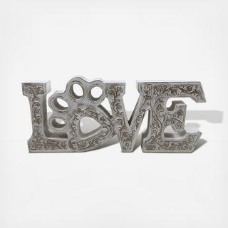 Love with Paw Print Sign