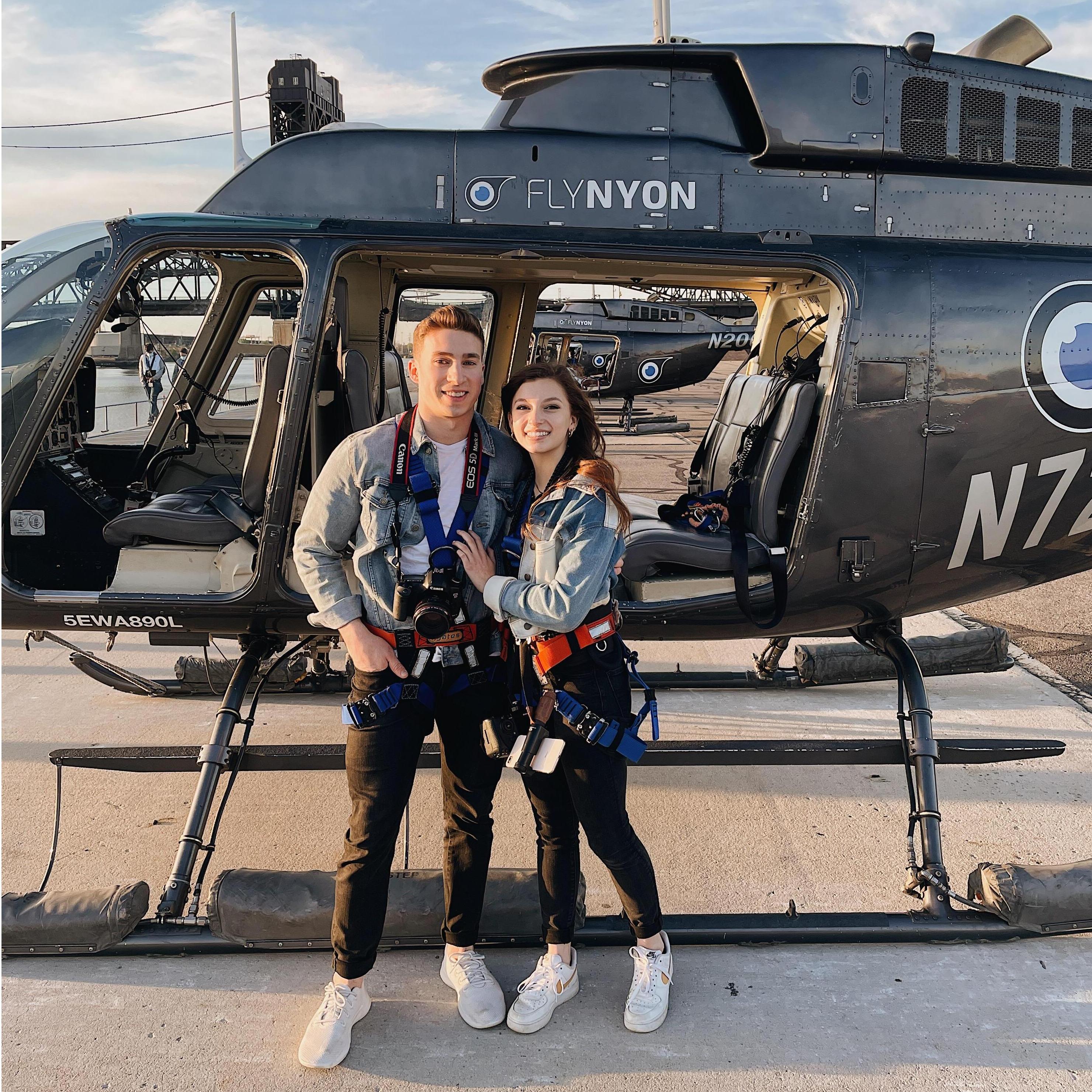 We took a helicopter ride over NYC for our 1-year anniversary!