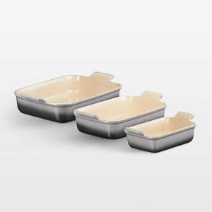 Le Creuset ® Heritage Oyster Stoneware 3-Piece Rectangular Baking Dishes Set - Oyster