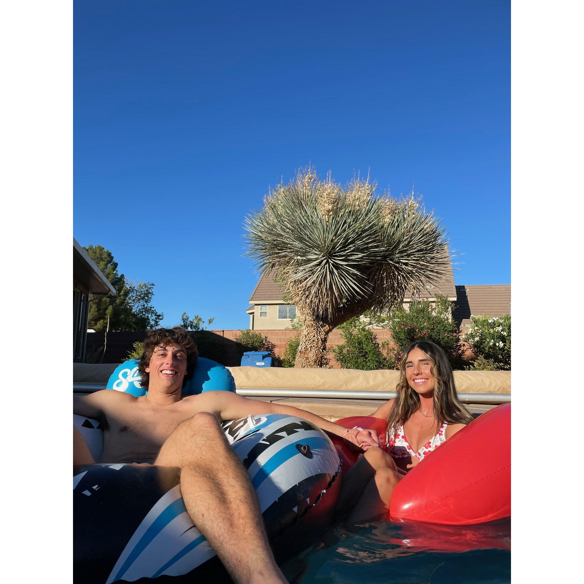 Celebrating graduation at a summer pool BBQ