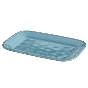 Rachael Ray Cucina Dinnerware Stoneware Rectangular Platter, 8" by 12", Agave Blue