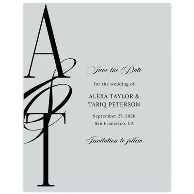 Grey Wedding Digital Save the Date - Kellan Portrait